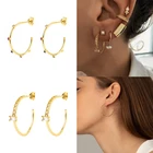 Серьги-гвоздики с кристаллами женские, в форме с