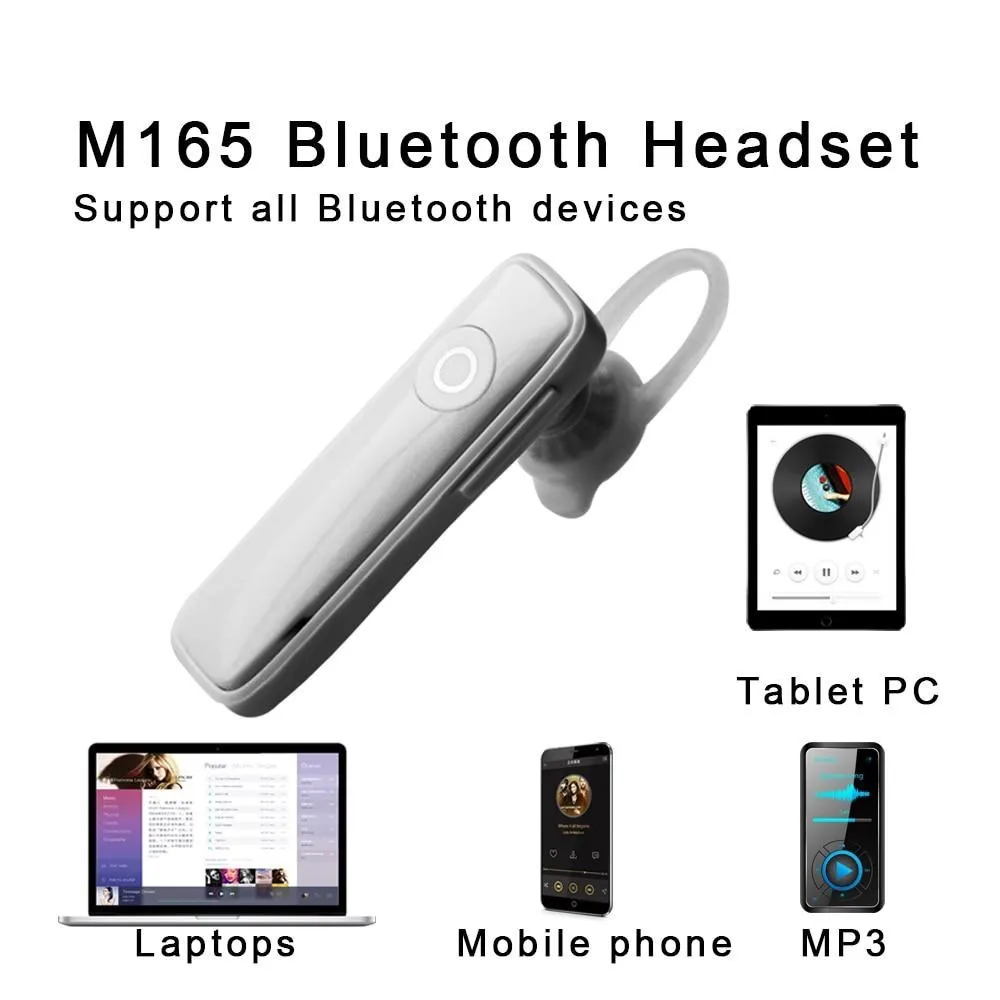 

1pcs M165 Wireless Bluetooth Single Earphone With Mic Lightweight Design High Quality Bluetooth Earphone
