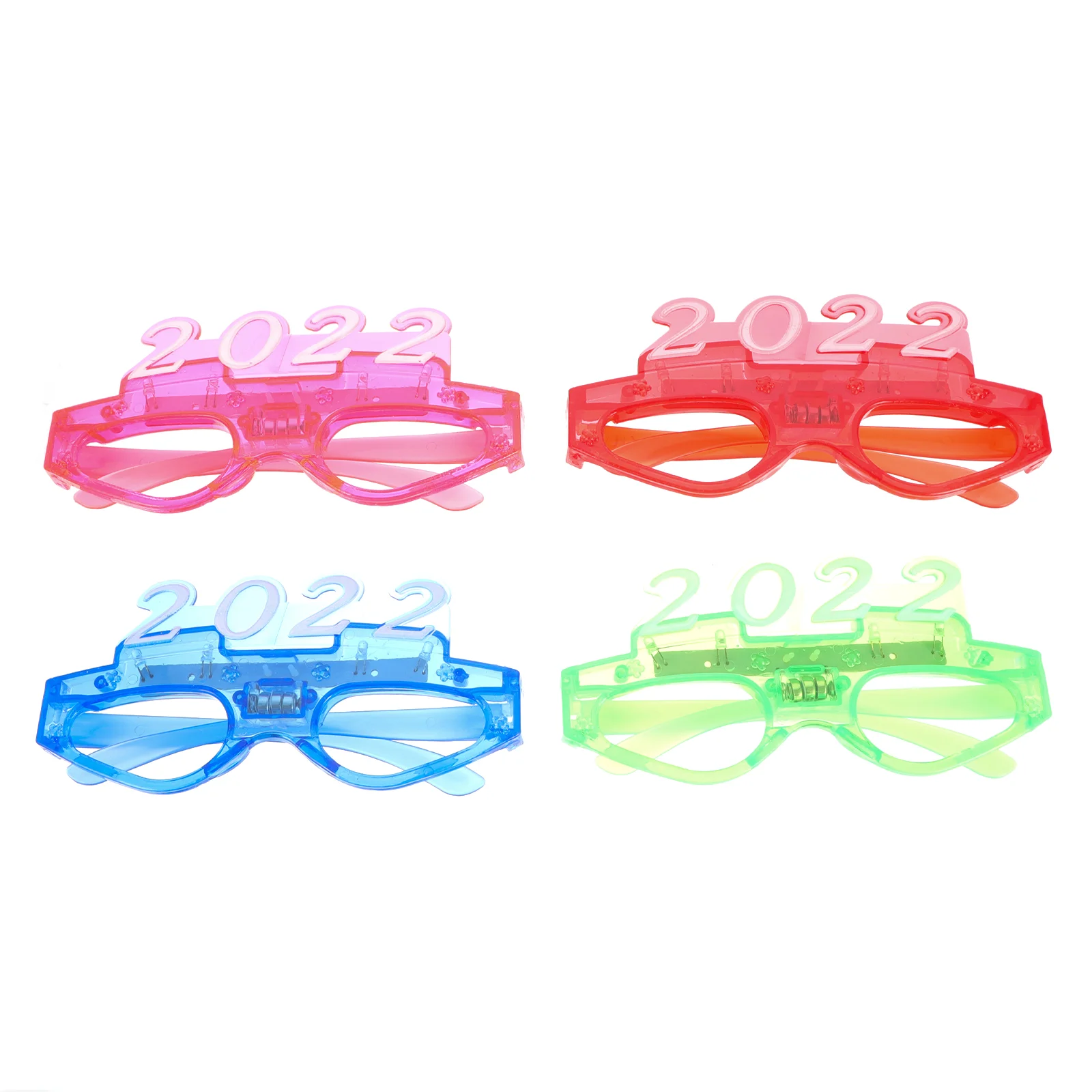 

6 Pcs LED Flashing Glasses 2022 New Year Eye-wears Interesting Photo Props