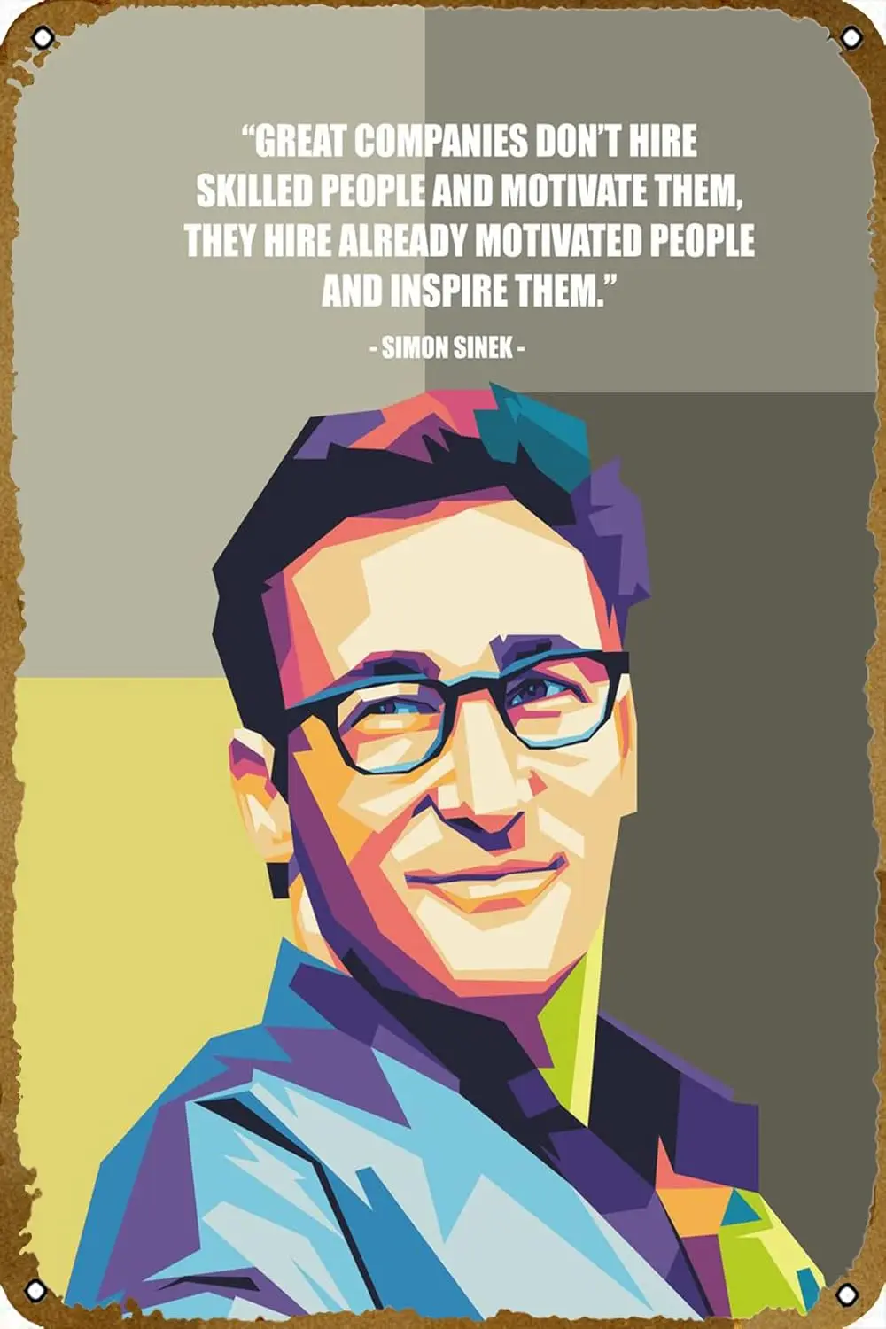 Плакат simon sinek из фильмов и сериала винтажная жестяная металлическая вывеска 8x12