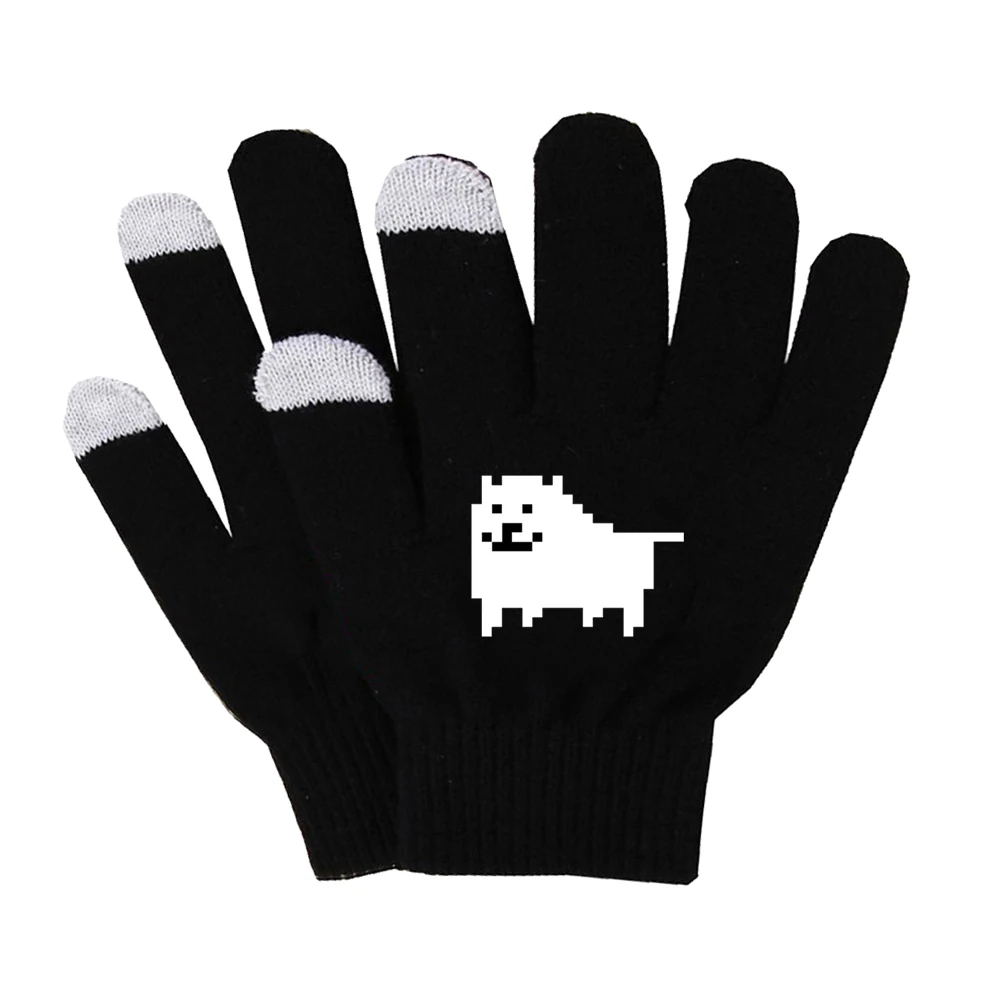 

Teenager Gloves Plush Lining Unisex Winter Soft Gloves Phone Screen Smart Touch Gloves For anime Undertale Cartoon Gloves