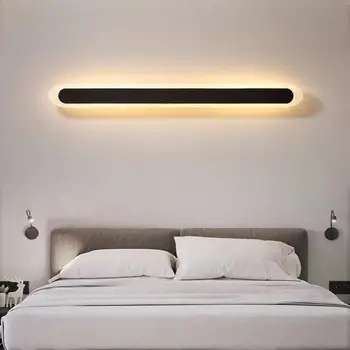 Modern Simple LED Strip Wall Light Bathroom Mirror Light Bedroom Bedside Wall Lamp Indoor Decor Lamp Sconce Iron Acrylic Fixture