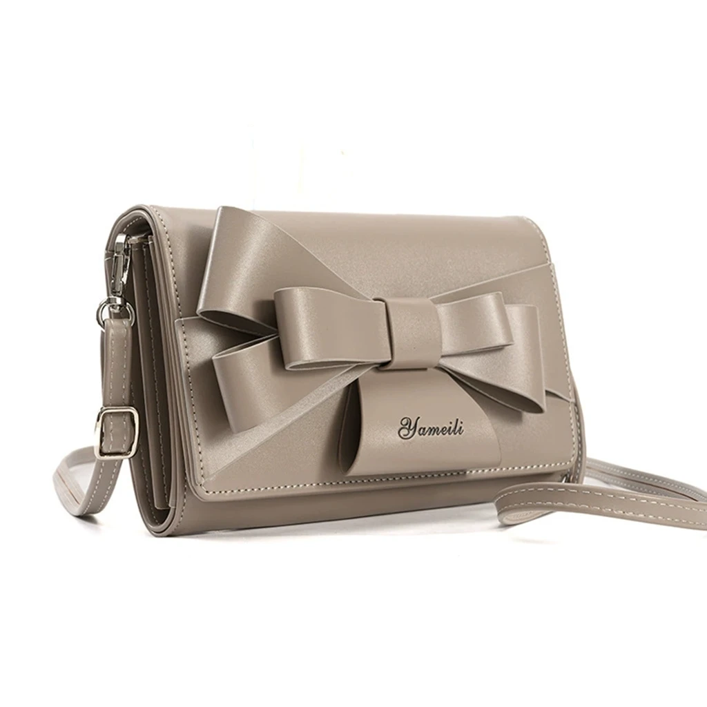 New Style, Fashion, Simplicity, Bow Knot, High-Quality Leather, Large Capacity, Exquisite Lady's Purse, Shopping Bag