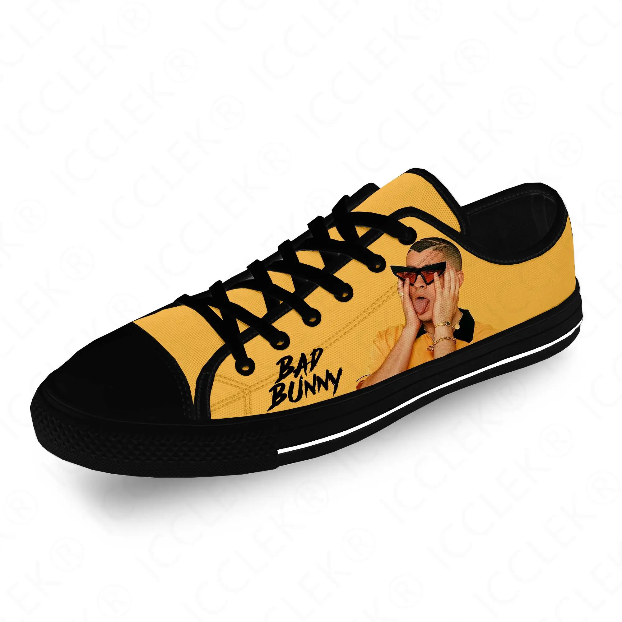 

Bad Bunny Rap Hip Hop Rapper Cool Casual Cloth Fashion 3D Print Low Top Canvas Shoes Men Women Lightweight Breathable Sneakers