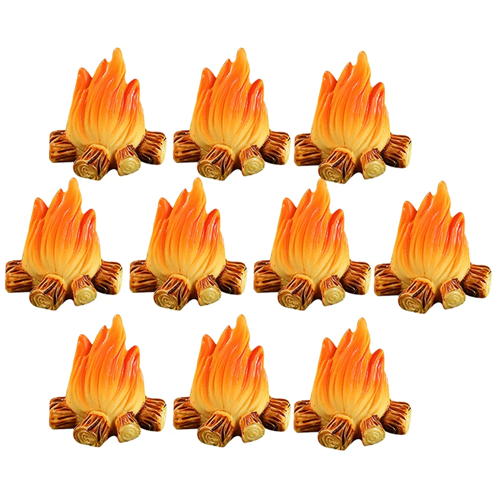 

12 Pcs Toys Fire Ornaments Model Pretend Campfire Micro Fake Decor Halloween Resin Halloween Toys