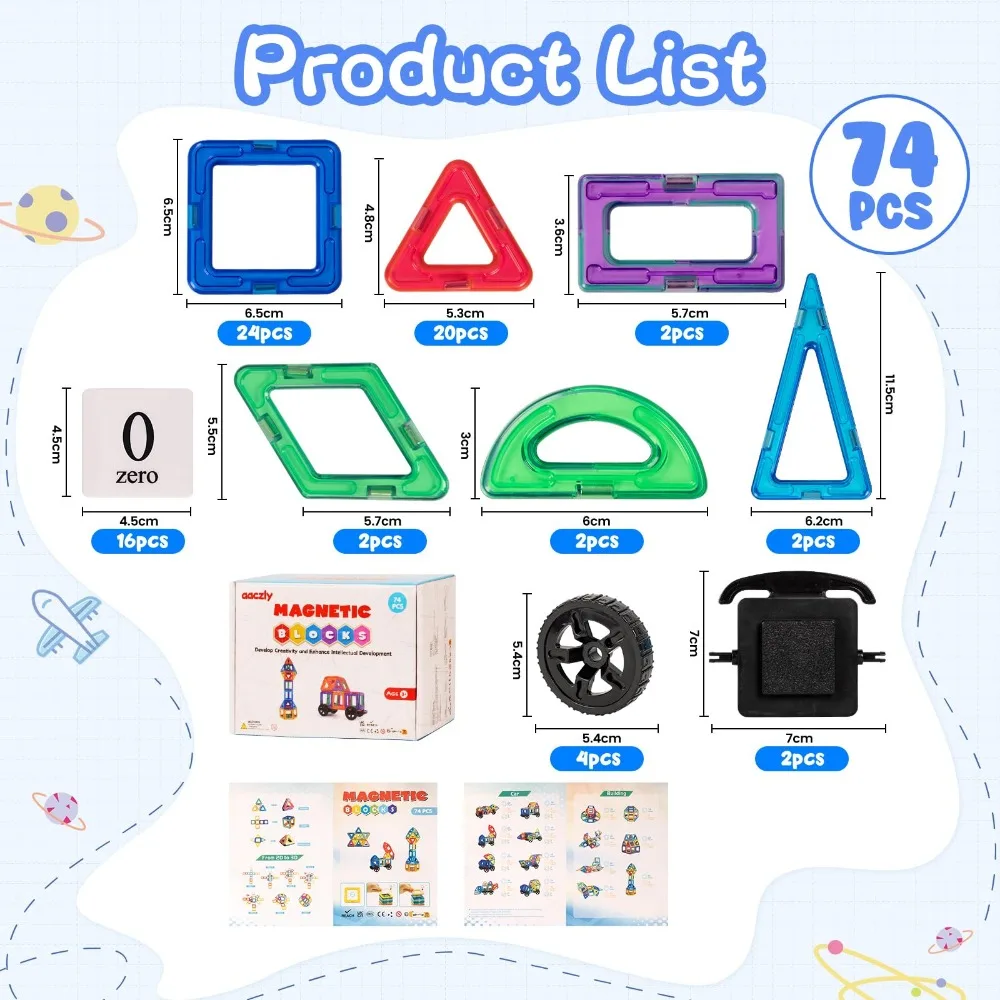 Магнитные строительные блоки DIY Магниты Игрушки для детей Дизайнерский