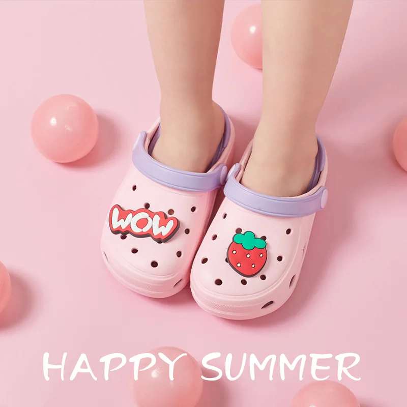

Kids Girl Baby Fruit Boy Slippers Mules 2-7y Toddler Clogs Children Flat Strawberry Summer Sandals Comfortable Garden Shoes