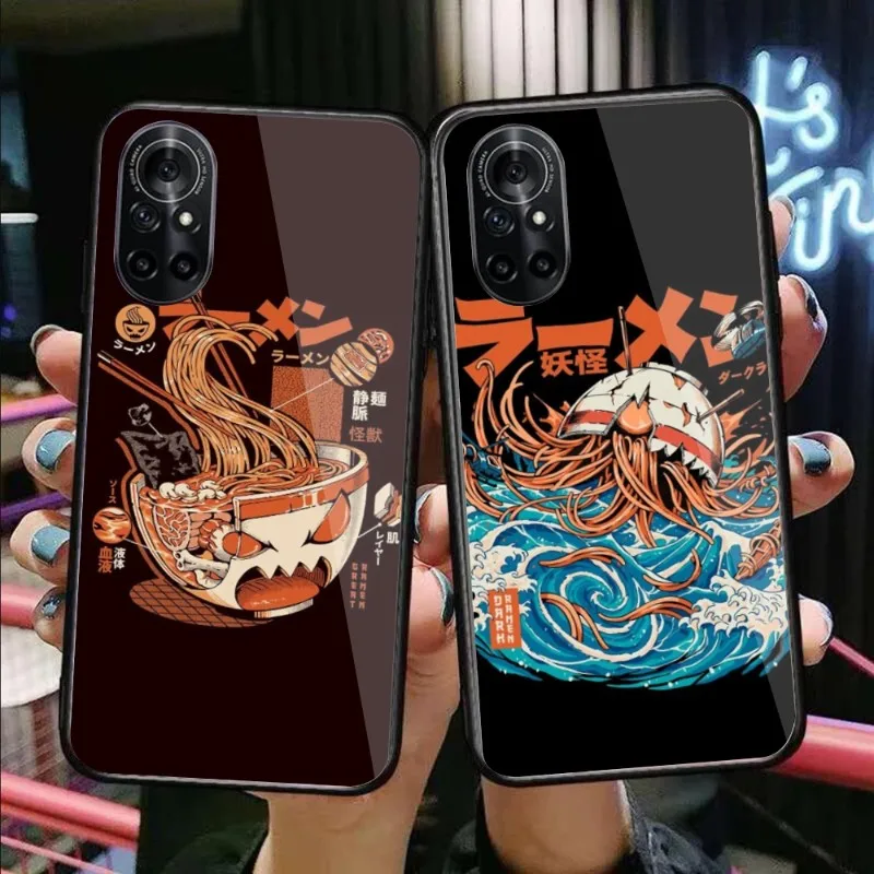

Японский чехол для телефона Dragon's для Huawei P50 P40 P30 P20 Pro Mate 40 30 20 Pro Nova 9 8 7 PC, стеклянный чехол для телефона