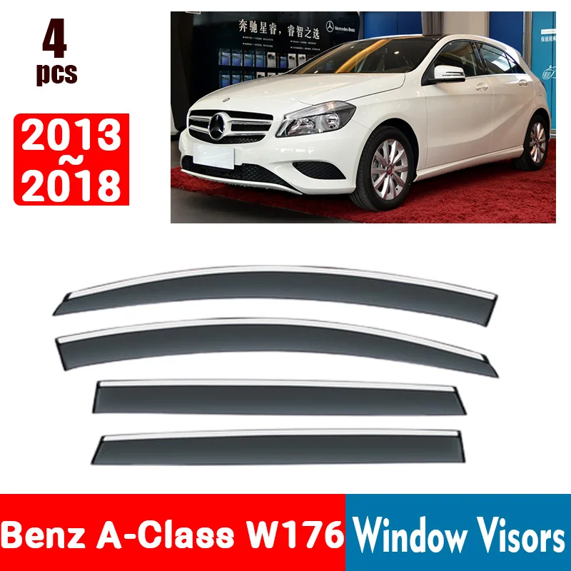 

Для Benz A Class W176 2013-2018 оконные козырьки защита от дождя оконная крышка от дождя дефлектор тент щит вентиляционное отверстие защита тени крышка...