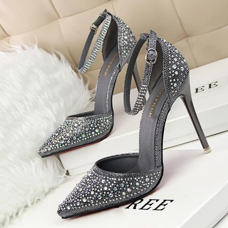 Promotion Women Pumps High-heels Shoes Woman Sandals Fashion Crystal Sexy Party Shoes Ladies Casual Princess Shoes Female New