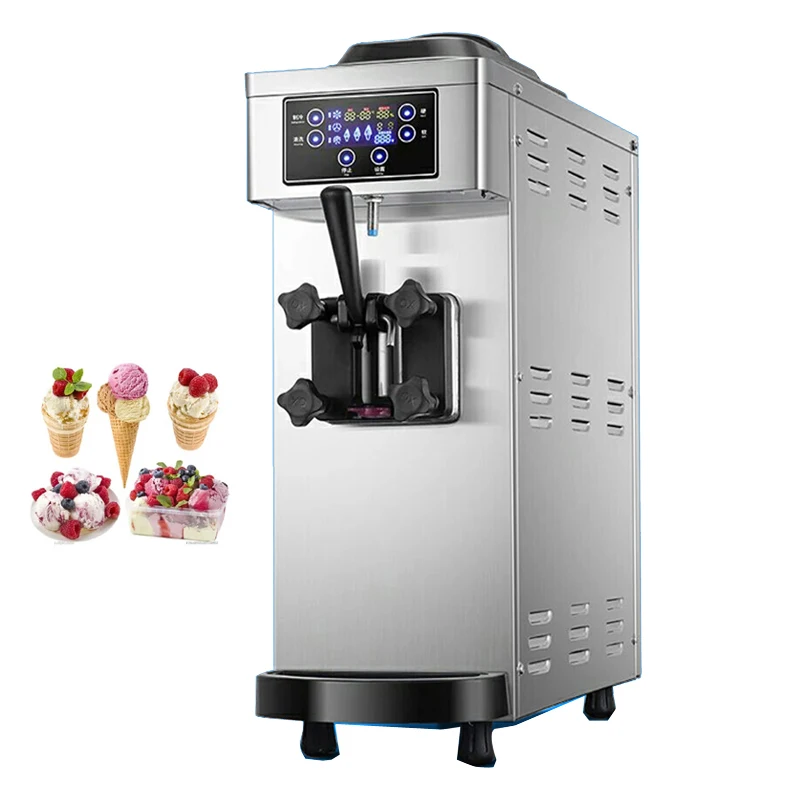 

Soft Serve Ice Cream Machines Stainless Steel Ice Cream Maker Small Desktop Ice Cream Vending Machine Full Automatic