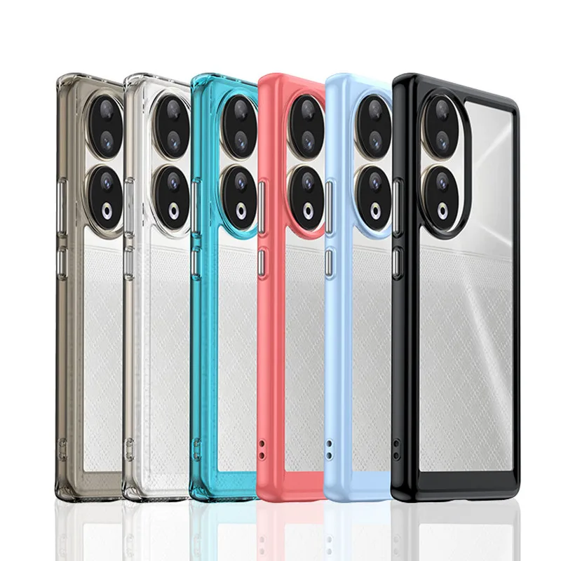 

For Honor 90 Case Honor 90 Cover 6.7 inch Colorful Soft Edge Silicone Transparent Bumper For Honor 90 80 70 60 50 Pro Plus Coque