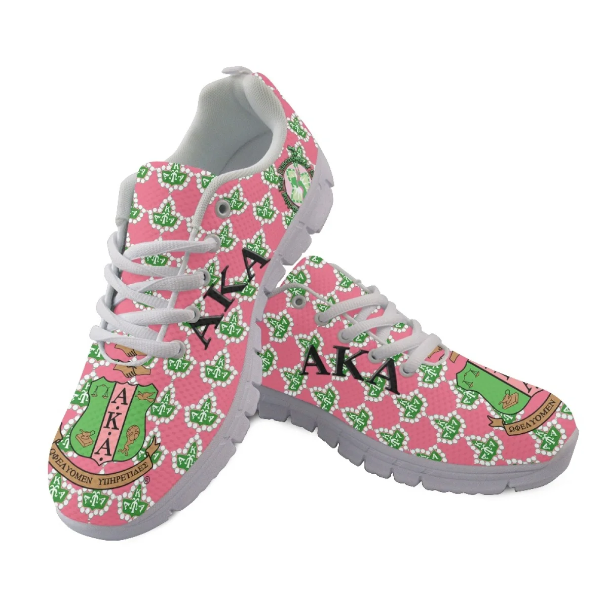 Alpha Kappa Alpha Luxury Brand Ladies Mesh Sneakers Casual Running Shoes for Women Girls Lace Up Flat Footwear Personalized Gift
