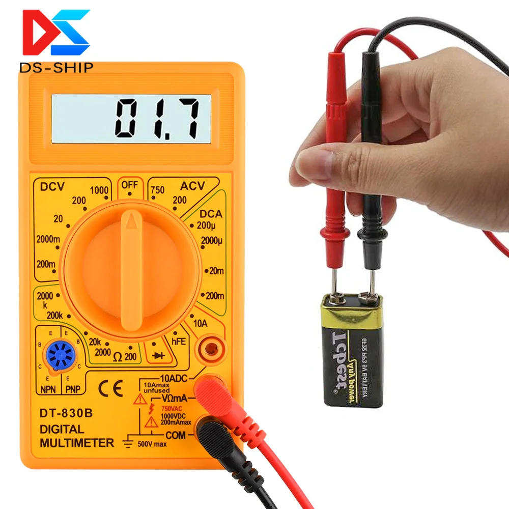 

LCD Digital Multimeter DT-830B Electric Voltmeter Ammeter Ohm Tester AC/DC 750/1000V Amp Volt Ohm Tester Meter