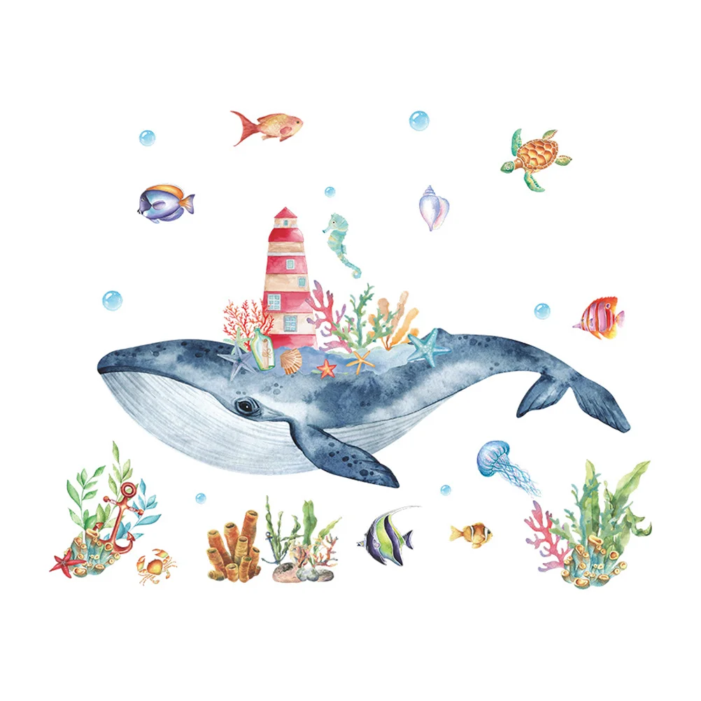 

1 Set of Whale Pattern Sticker Wall Decal Marine Life Sticker Bedroom Sticker for Bedroom Home Decor