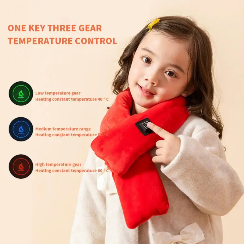 

2022 New Heated Scarf USB Women Heating 3 gear Scarf Winter Scarf Neckerchief Plush Collar Scarves Shawl Neck Warmer 2022