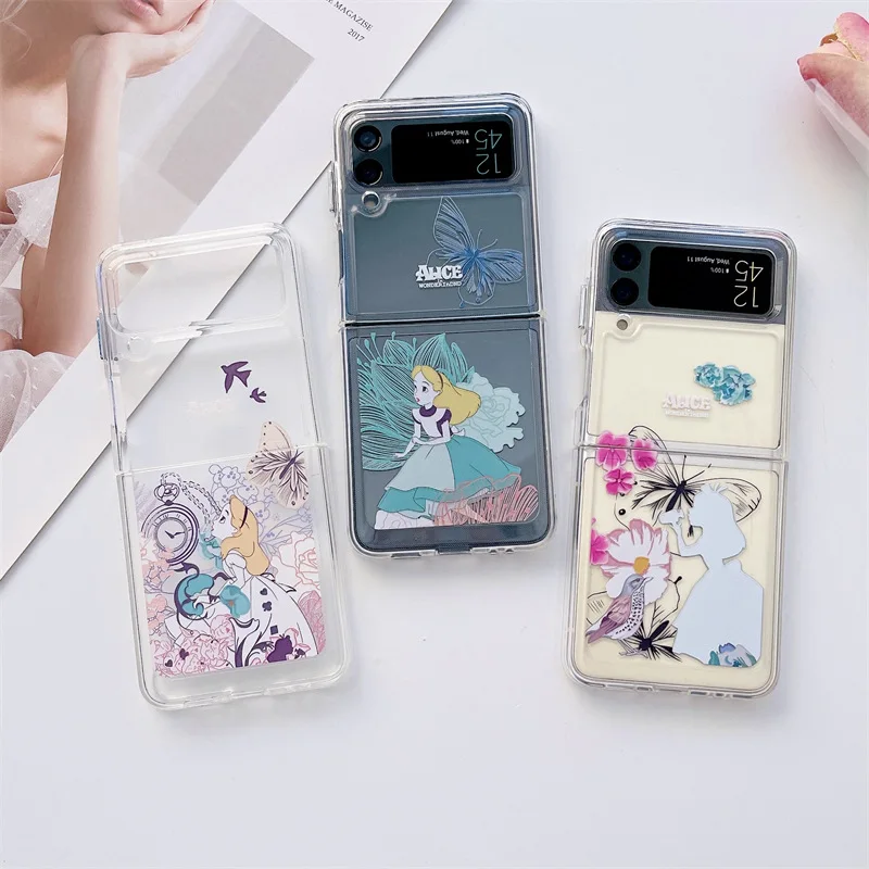

Cartoon Princess Butterfly Phone Case for Samsung Galaxy Z Flip 3 5G Hard PC Back Cover for ZFlip3 Cases Protective Shell