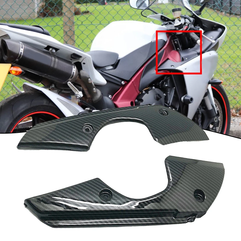 

2pcs Upper & Front Motorcycle Air Dash Intake Cover Fairing Trim Cover Carbon Fiber Black Frame For YTR YZF R1 2009-2014