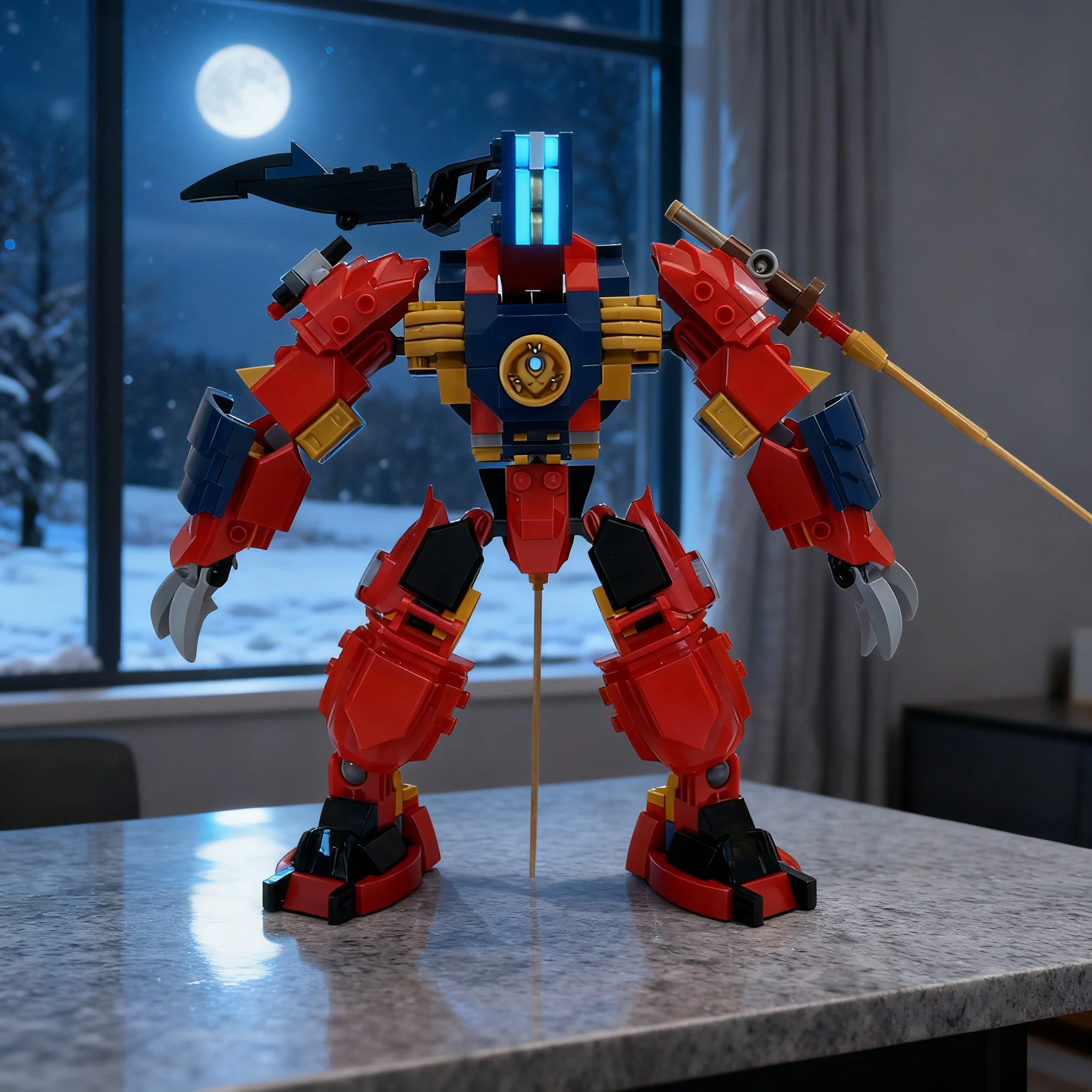 Фото 255 деталей MOC Механическая модель огненного волка Ниндзя Кая, строительные блоки, рождественский подарок, игрушки, архитектурная креативная коллекция, DIY №1
