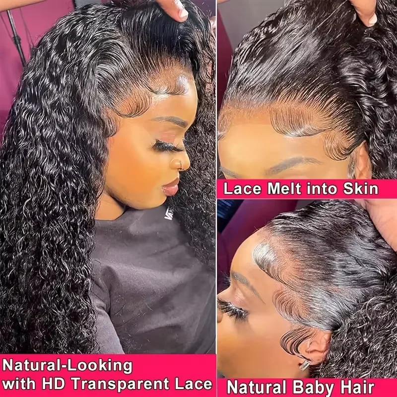 Фото Geeta Water Wave Drawstring Wig 13x4 Frontal Wig Water Curly 13x6 Парики из натуральных волос на кружеве для женщин 4x4 5x5 Предварительно сорванные парики №2