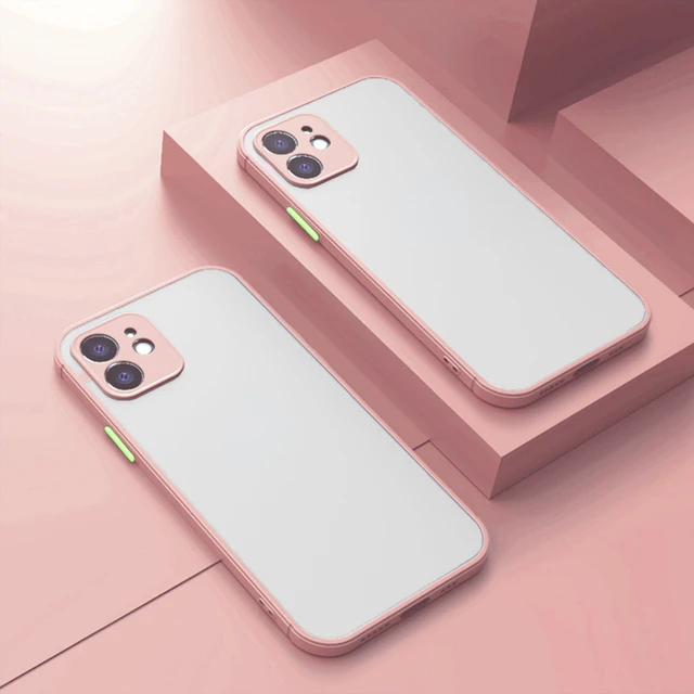

Original For iPhone 11 13 12 Pro Max Mini X XR Xs 8 6 7 Plus Soft Silicone Transparent Cover Shockproof Matte Bumper Phone Case-