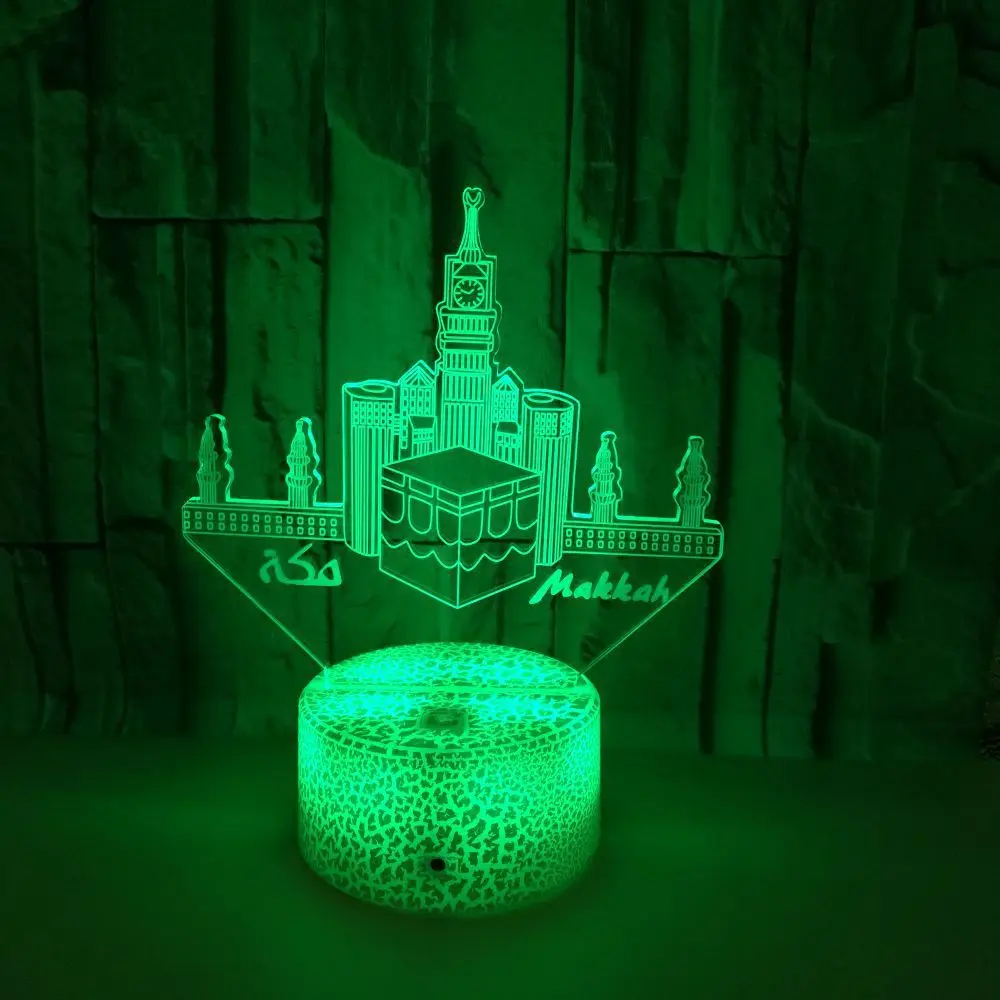 

Nighdn LED Night Light 3D Mosque Building Illusion Table Lamp Room Decor 16 Colors with Remote Control Nightlight Child Gift