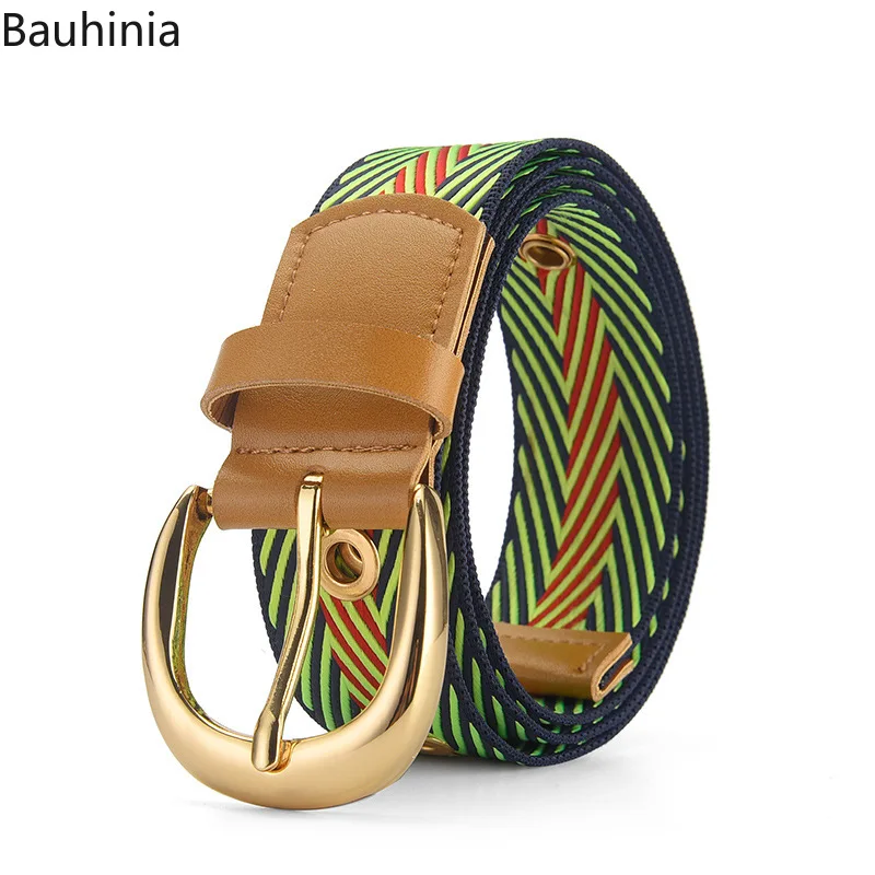 2022 Summer New Fashion All-match Youth Student Canvas Belt 105*2.5cm Simple Design Woven Pin Buckle Belt For Women/Men
