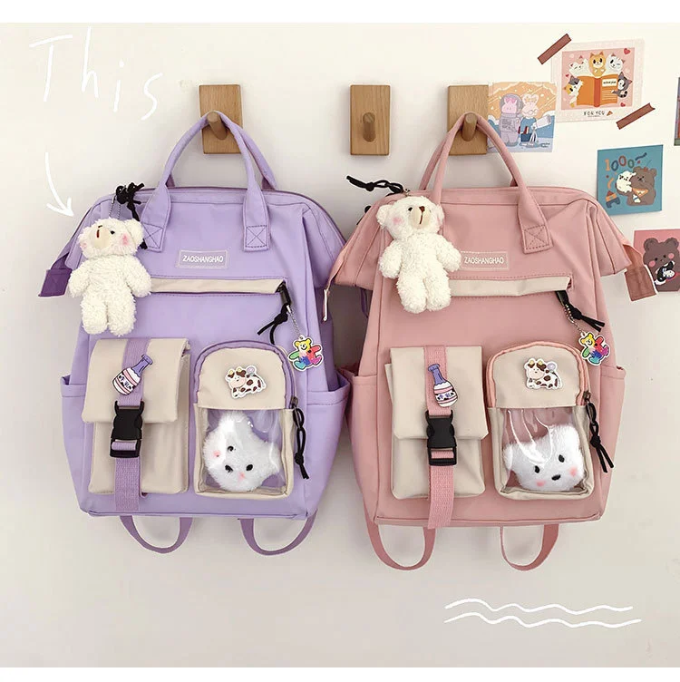 

Мультяшный рюкзак для девочек, повседневные японские дорожные рюкзаки для кемпинга для женщин, милые школьные ранцы для детей, женские студенческие сумки для ноутбука 2023