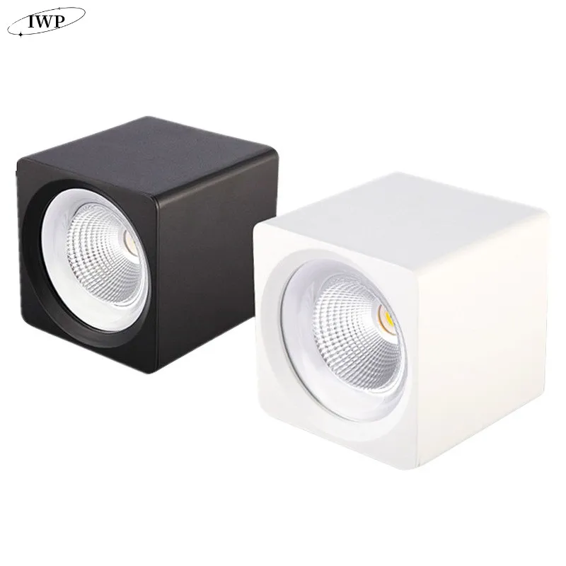 

Surface square dimmable COB LED downlight 9W 12W 15W 20W 30W LED ceiling spotlight AC85~265V LED surface light indoor lighting