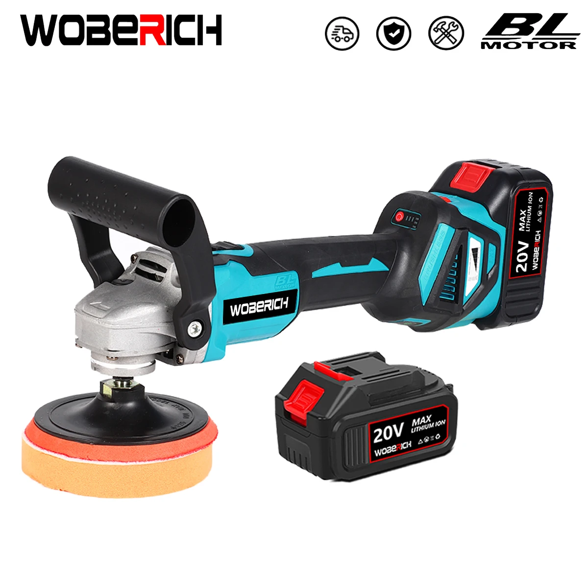 6 Gears Brushless Electric Polishing Machine Car Polisher Angle Grinder Rechargeable Grinding Machine for Makita 18V Battery