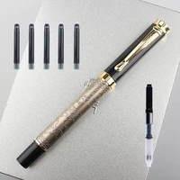 high quality fountain pen gift set luxury business metal relief gold clip 0 5mm nib office signature school