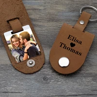 custom leather keychain with picturephoto keychainpersonalized leather keychaingift for himanniversary gift for couple