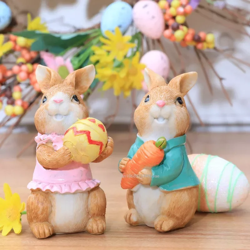 2 шт. Пасхальный кролик полимерные поделки кукла Декор настольное украшение