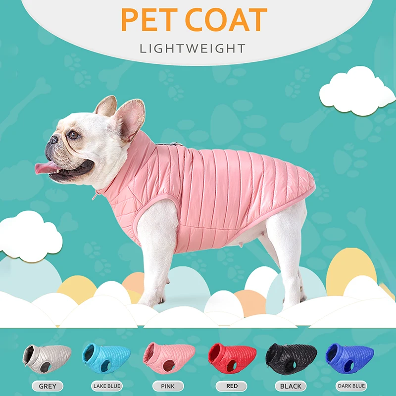 

New Nylon Winter Warm Dog Clothes Dog Jacket Lightweight Soft Pet Dogs Coat for French Bulldog Schnauzer Vest Dog Clothes Outfit