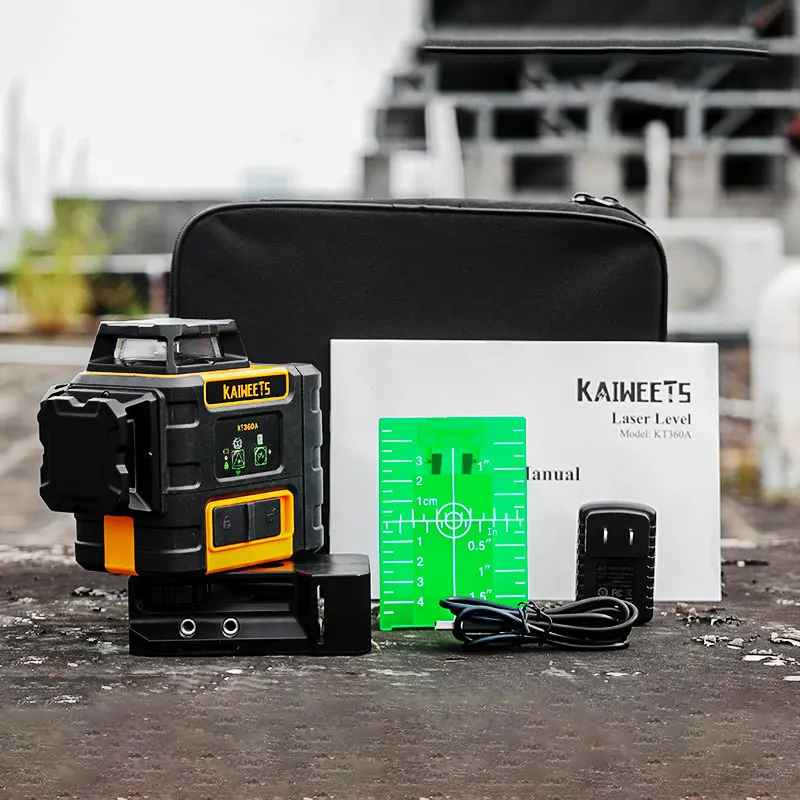 KAIWEETS KT360A 3D самовыравнивающийся лазерный уровень с перекрестной линией 360 зеленый