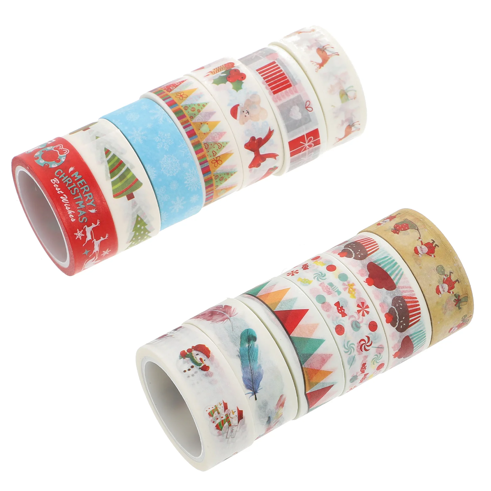 

Tape Washi Christmas Sticker Holiday Wrapping Gift Decorative Planner Present Wrap Cute Journal Masking Envelope Packaging Diy