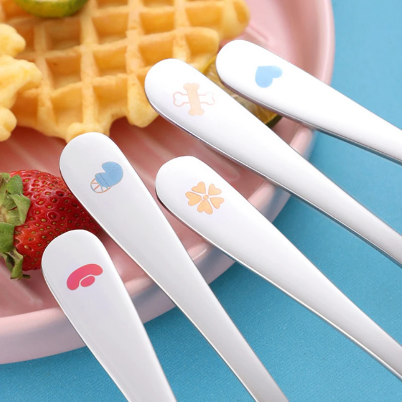 Детские гаджеты мультяшный медведь олень узор детская ложка из нержавеющей