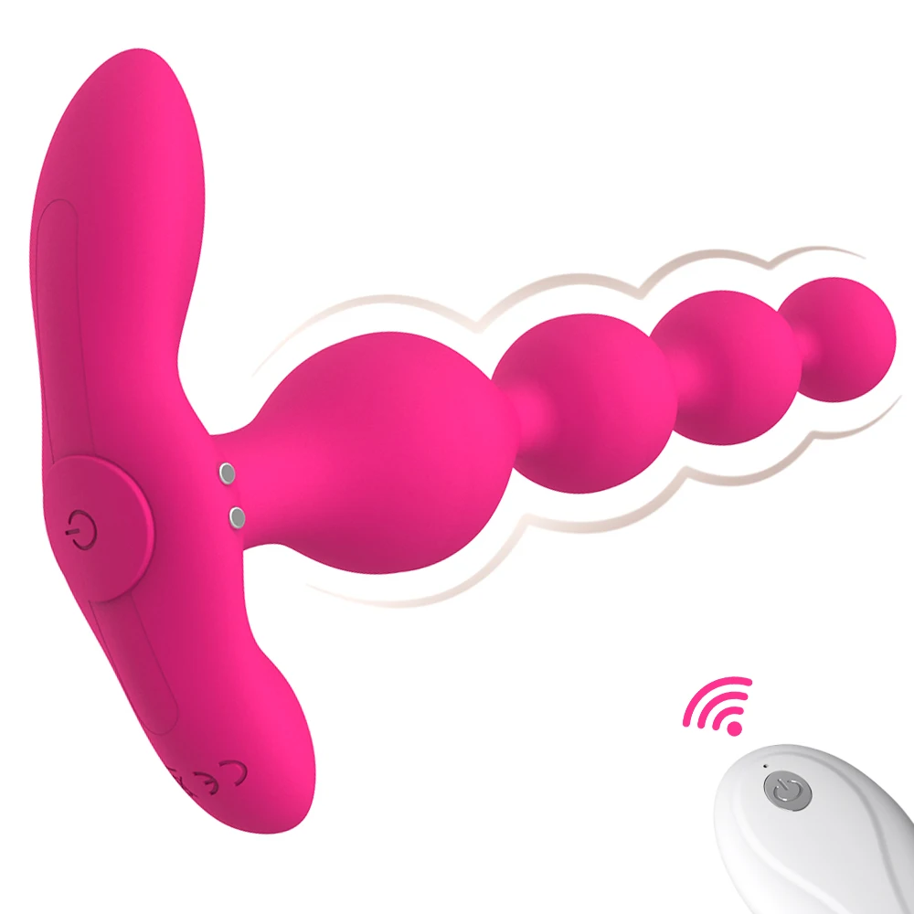 

Силиконовая Анальная пробка беспроводной пульт дистанционного управления Вибратор анальные бусины анальный мастурбатор мужской массаж простаты секс-игрушки для женщин и мужчин