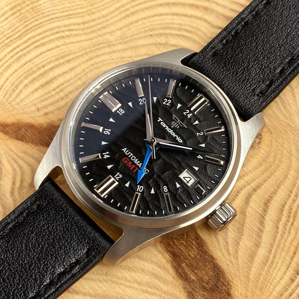 Мужские водонепроницаемые часы с сапфировым винтом и черным циферблатом 20 бар