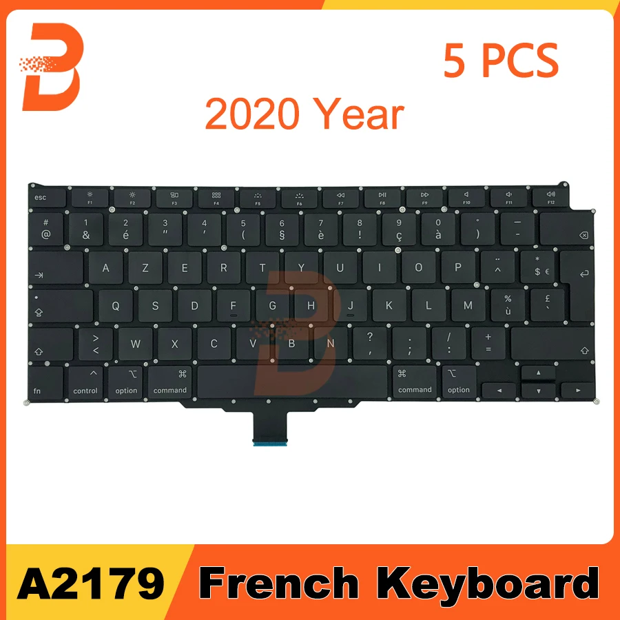

Новая Французская клавиатура для ноутбука a2179, сменная клавиатура для Macbook Air 13 дюймов, Французская клавиатура A2179, AZERTY макет 2020 EMC 3302, 5 шт./лот