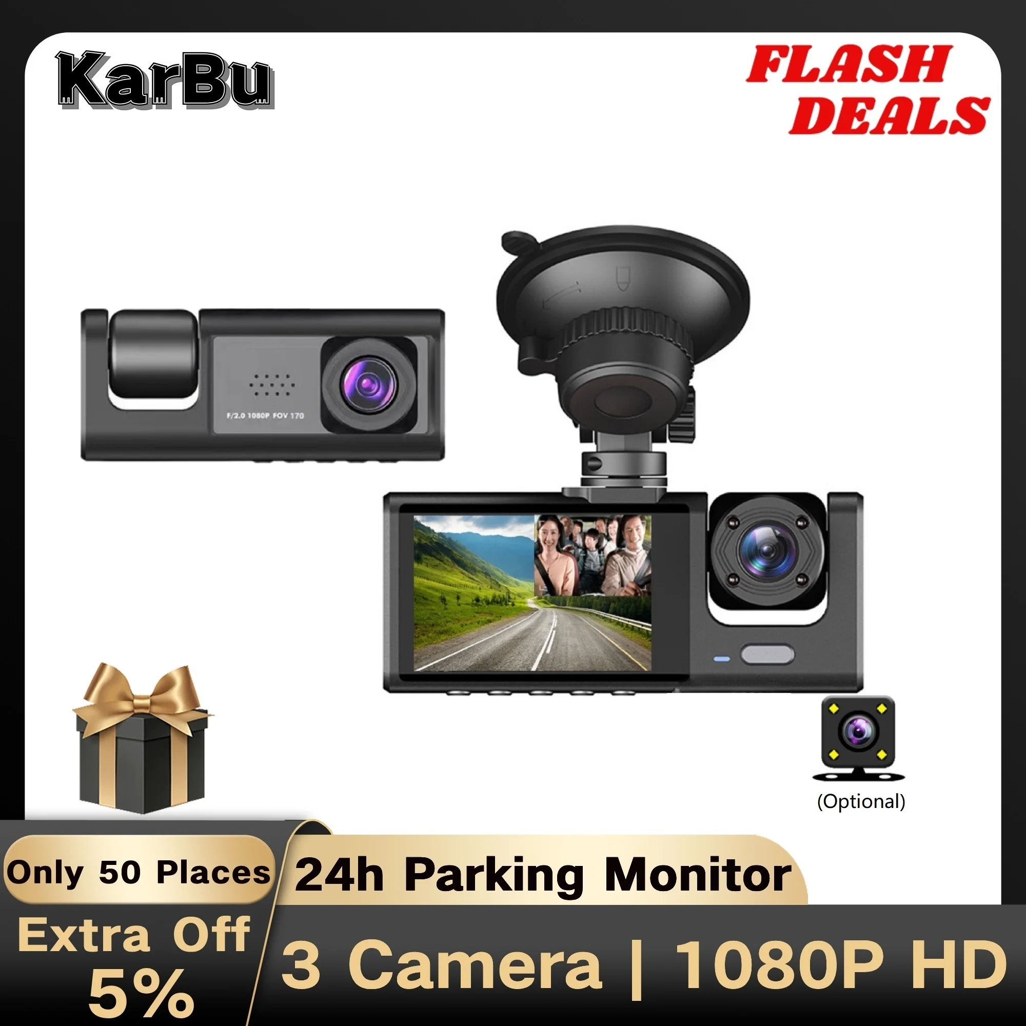 

Dash Cam for Car Camera 1080P HD Mini Dvr Front And Rear 3 Auto Dvrs Dashcam 24h Parking Monitor Kamera Samochodowa Rejestrator