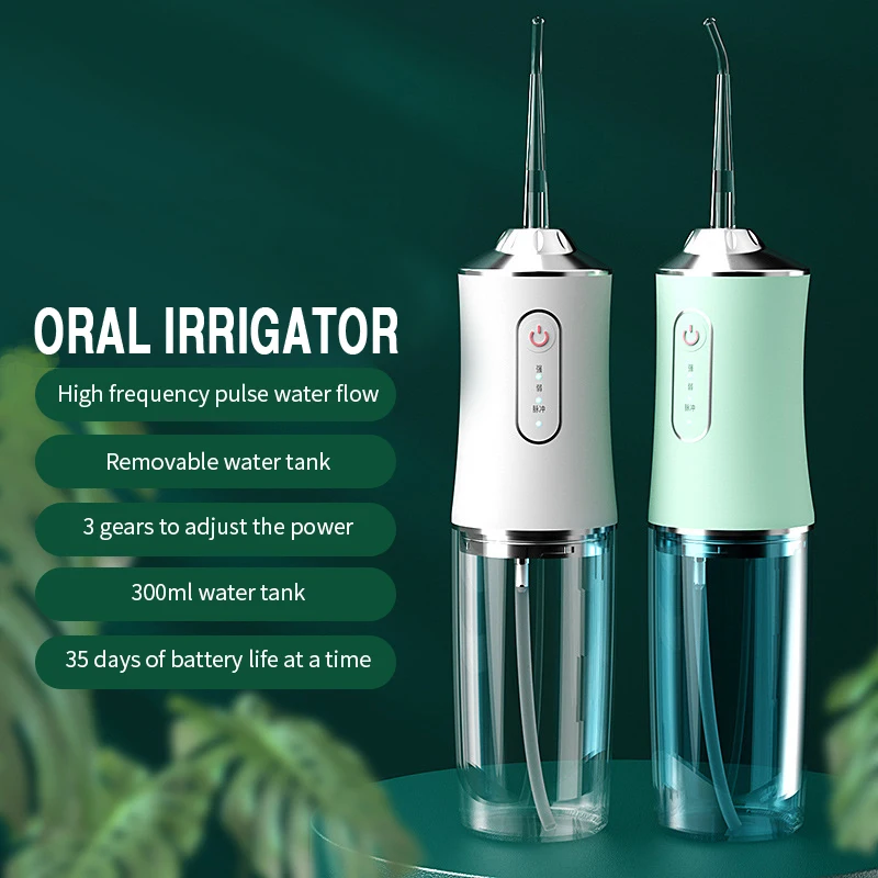 

Oral Irrigator Portable Dental Water Flosser USB Rechargeable Water Jet Floss Tooth Pick 4 Jet Tip Tooth Pick Oral Irrigator