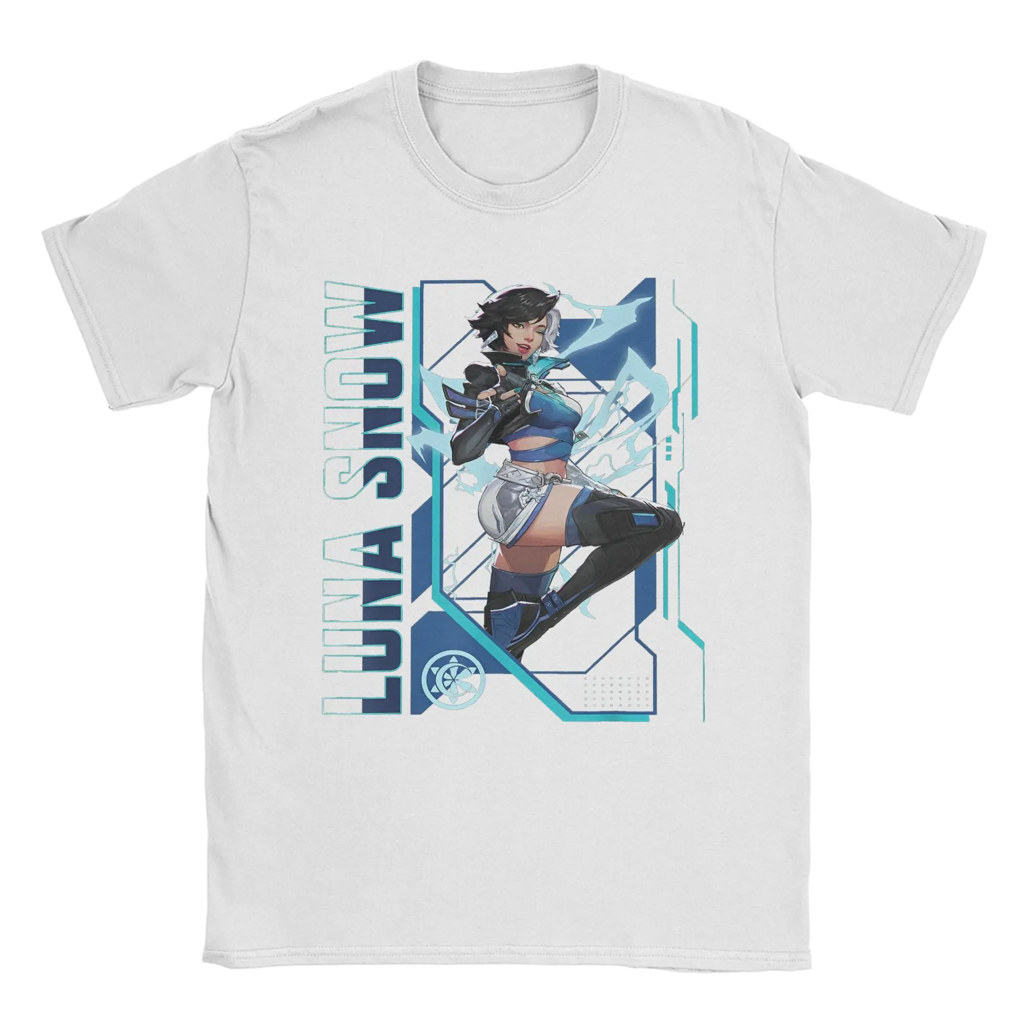 Marvel-Rivals Gamerverse PVP Luna Snow мужские футболки винтажные с короткими рукавами и круглым