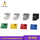 10 шт. кубики MOC 3676, инвертированный наклон 45, 2X2 для строительных блоков, детали, кирпичи сделай сам, объемная модель, развивающие высокотехнологичные детали, игрушки