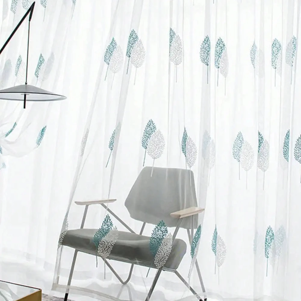 Вышитая занавеска в скандинавском стиле с простым современным дизайном и