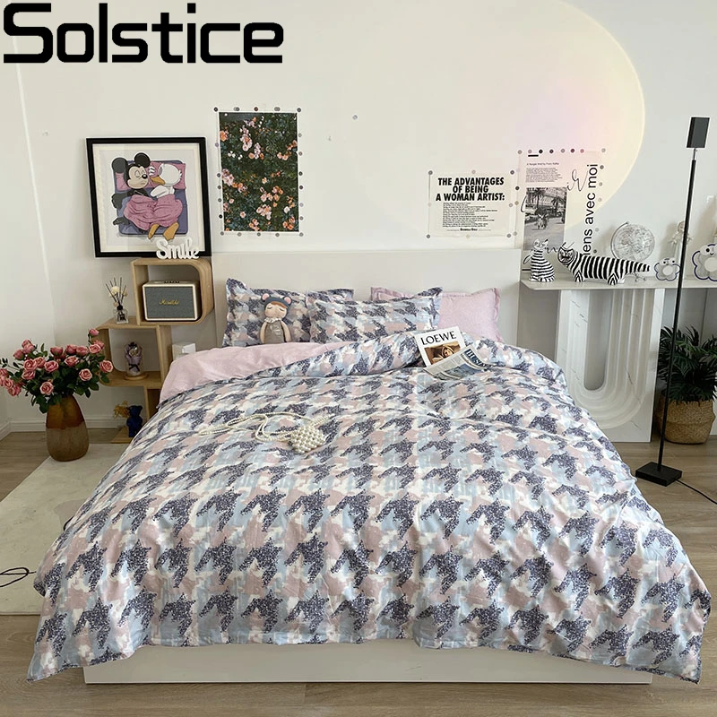 

Комплект постельного белья Solstice, домашний текстиль, для девочек-подростков, с пододеяльником, веткой листьев, наволочкой, простыней, для взр...