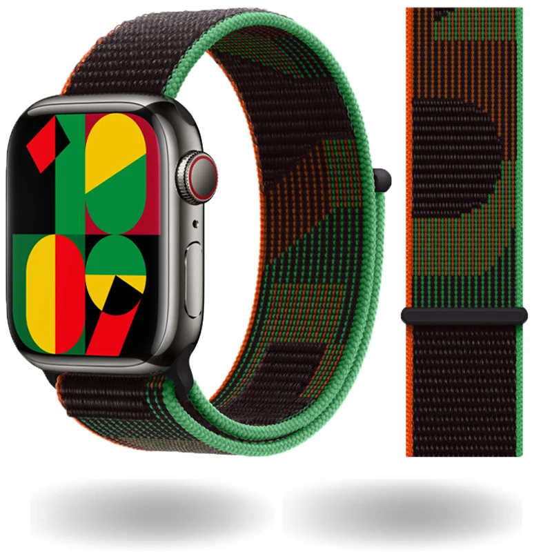 Nylon Loop strap for apple watch band ultra 49mm 44mm 45mm 41mm 40mm 42mm 38mm bracelet iwatch serie 8 7 6 5 4 3 2 se watchbands