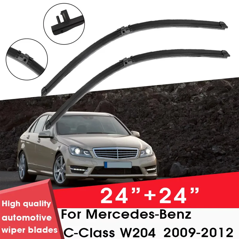 

Щетка стеклоочистителя автомобиля для Mercedes-Benz C-Class W204 2009-2012 24 "+ 24" лобовое стекло чистый натуральный резиновый автомобильные аксессуары