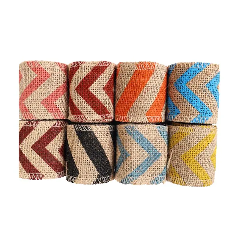 

200CM Natural Jute Burlap Ribbon Wavy Linen Roll Sewing Wedding Decoration Accessories Party DIY Bow Gifts Cake Wrapping Decor