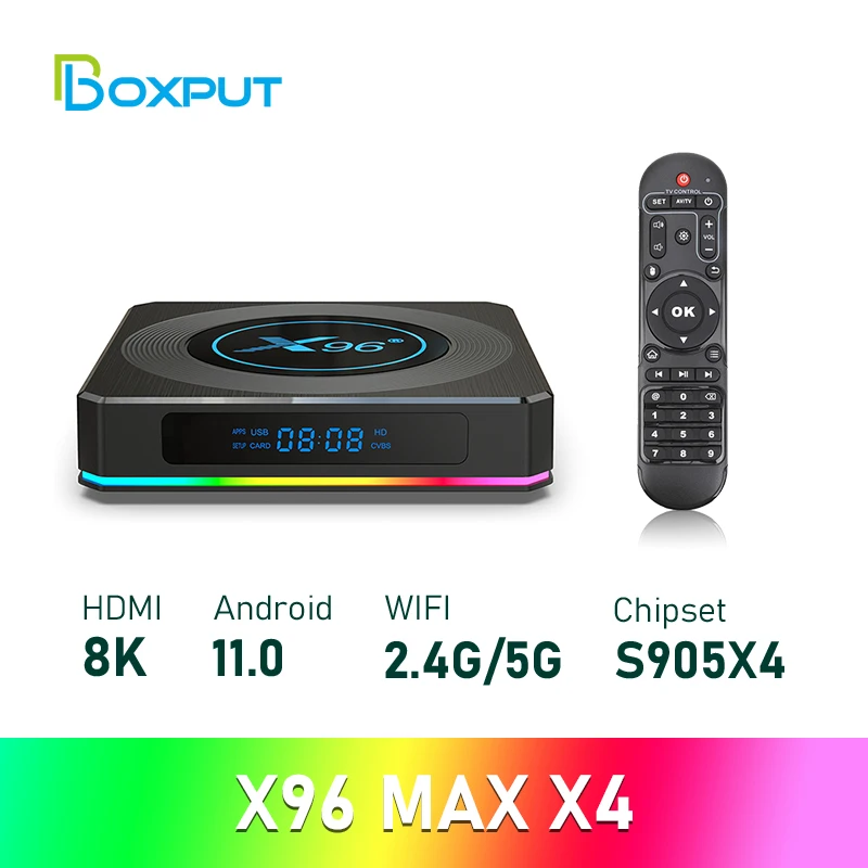 

Приставка Смарт-ТВ X96 X4, Android 11, 4 + 32/64 ГБ, 8K, Wi-Fi